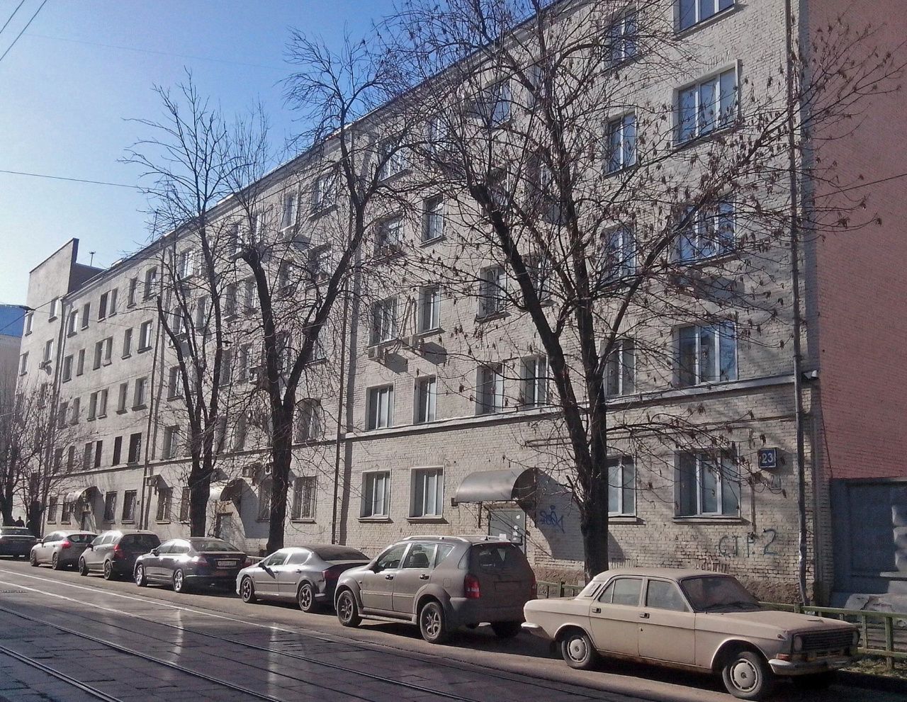 фасад дома, здание по адресу г Москва, ул Матросская Тишина, д 23 стр 2